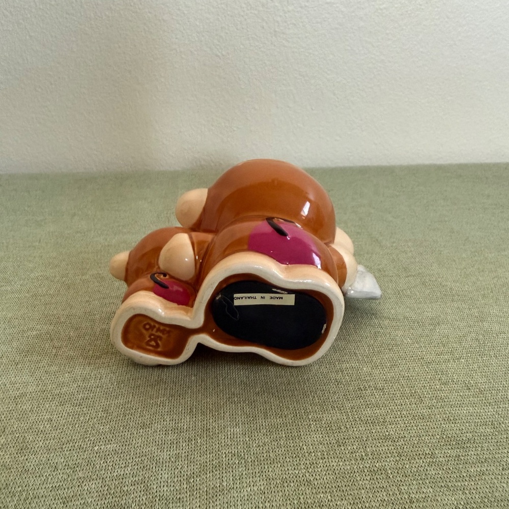 Vintage 1990s Sanrio Monkichi and Baby Ceramic Piggy Bank - Picture 5 of 8